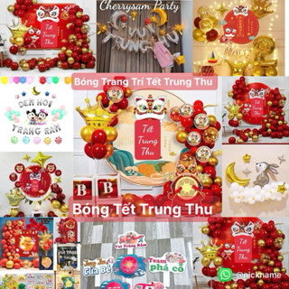 Bong Bóng Trang Trí Tết Trung Thu Ngày Hội Trăng Rằm Chủ Đề Trăng Sao Chị Hằng và Thỏ Ngọc