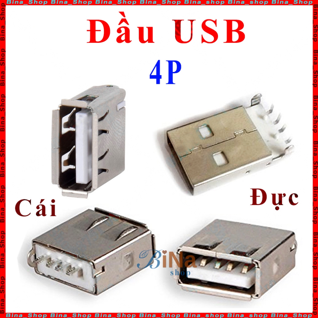 Đầu USB 2.0 4pin đực cái tự chọn