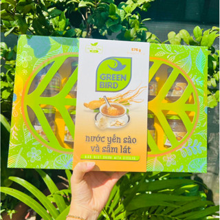 Hộp quà 8 hủ Yến sào và sâm lát Green Bird (8 hủ x 72g) kèm túi sách bên ngoài - Yến sào Green Bird