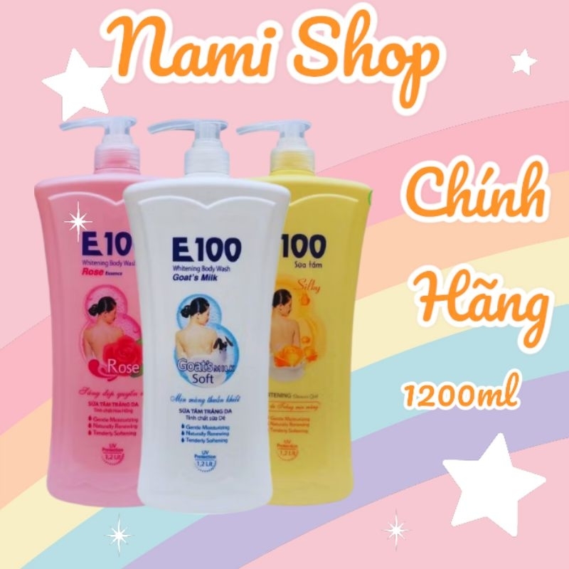 Sữa tắm chai E100 chính hãng cty 1.2l 3 màu hương thơm quyến rũ hàng chính hãng giá tốt
