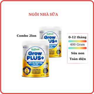[HSD T11-2026] Sữa bột Nutifood Grow Plus vàng, Combo 2 lon sữa non Nuti GrowPlus vàng 0+ 400g