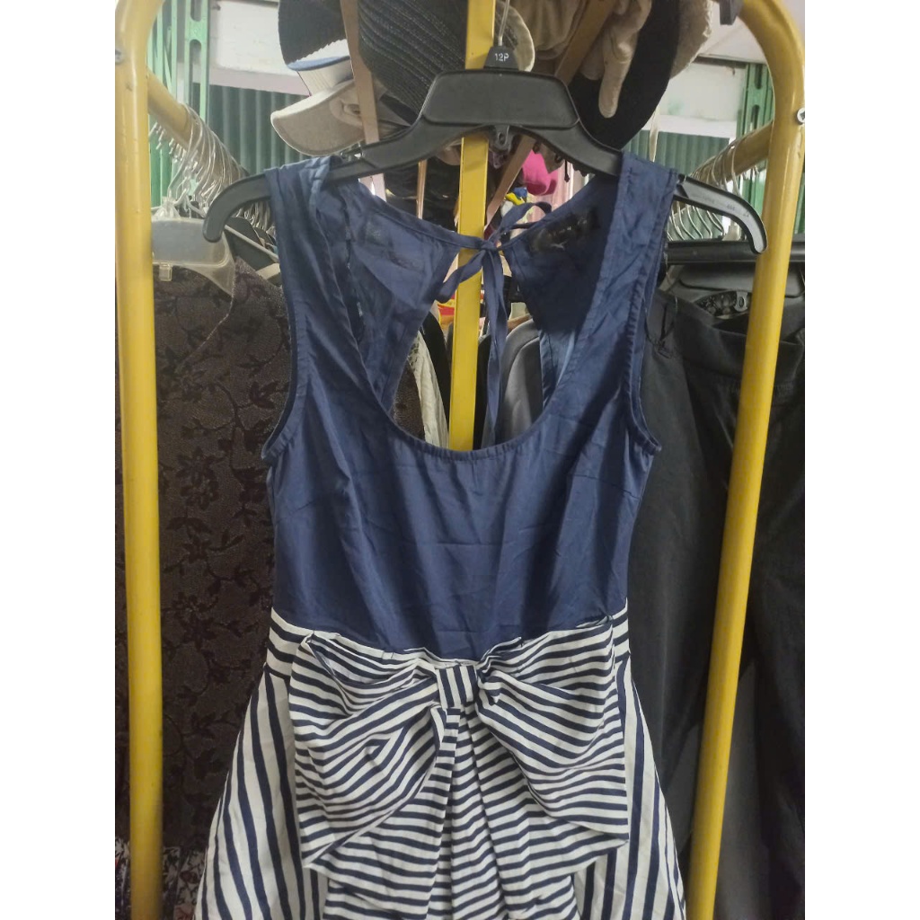 áo đầm nơ xanh S M27