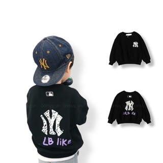 Áo nỉ Sweater cổ tròn MLBb Like tím cho bé trai bé gái mùa thu đông chất nỉ cotton COOKY KIDS