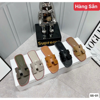  Dép lê nữ - HM màu đen - hồng - trắng - xanh rêu - xanh ngọc - nâu da bò - xám - vàng - da sần hàng đẹp 