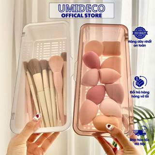 Hộp Đựng Cọ Chữ Nhật Mini Có Nắp Bảo Quản Bông Mút Đồ Makeup UMIDECO