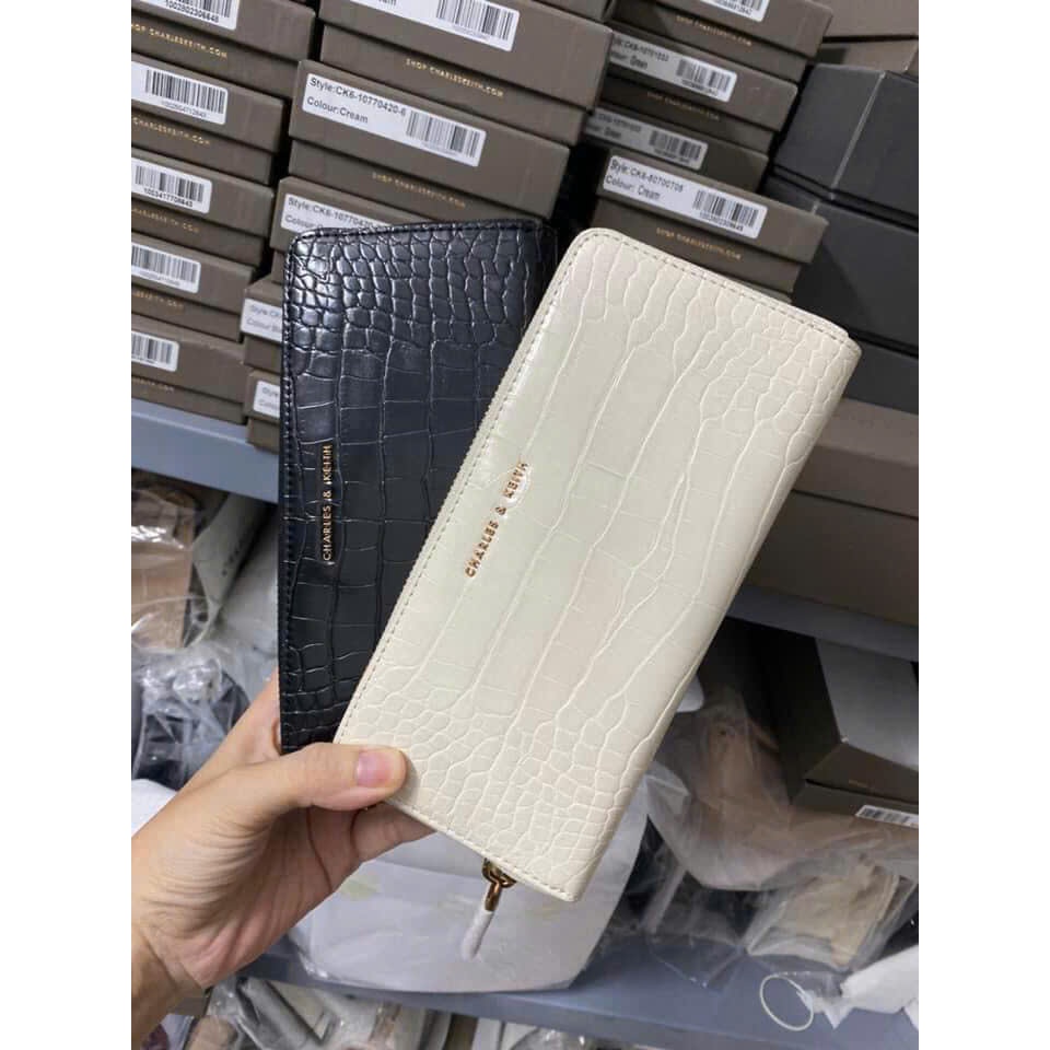 Ví dài nữ Cê ka da ran trơn khóa kéo ( Có hộp )