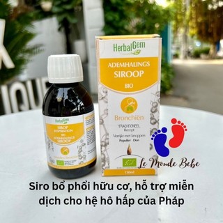 Siro bổ phổi, bổ phế HerbalGem Bio Pháp hữu cơ tăng đề kháng phổi, hệ hô hấp giảm ho, ngứa họng
