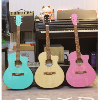 Đàn Guitar Acoustic FullSize Top Solid - Giá bình dân - dây sắt - có ti chỉnh cần, kẹp capo, bộ dây dự phòng, pick gảy