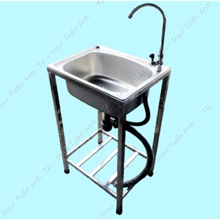 Chậu rửa chén bát có chân 1 hộc cỡ nhỏ và trung