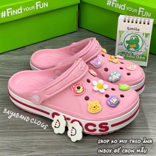 Dép Sục Cross  baya Nam Nữ màu Hồng trắng, Hàng loại 1, tặng kèm 12 stickers , freeship