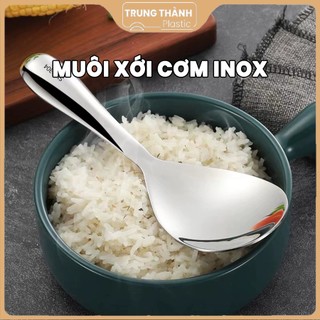 Thìa muôi xới cơm chống dính Inox 304 muỗng xới cơm cán dài cách nhiệt Trung Thành Plastic