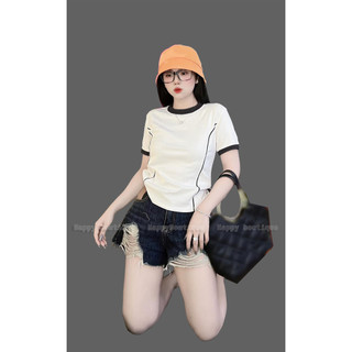 Áo Thun Dáng Ôm Nữ [Mã B71], Basic Hông Chiết Eo Form Tôn Dáng Cotton [Trơn Viền Ôm]