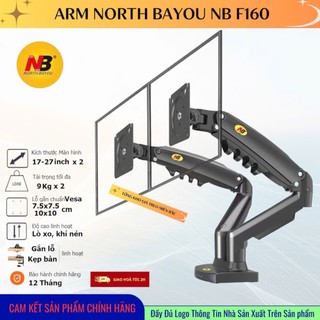Giá Treo Hai Màn Hình NB F160 17'' - 27'' - Tay Arm Treo 2 Màn Hình Máy Tính - [ Hàng Chính Hãng ]