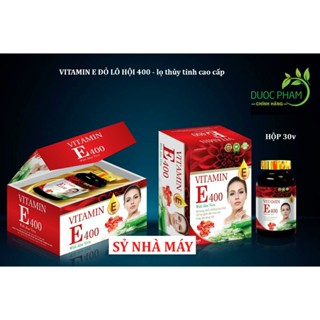 Vitamin E đỏ 400IU lô hội hàm lượng 400 lọ thủy tinh cao cấp With Aloe hộp 30 viên