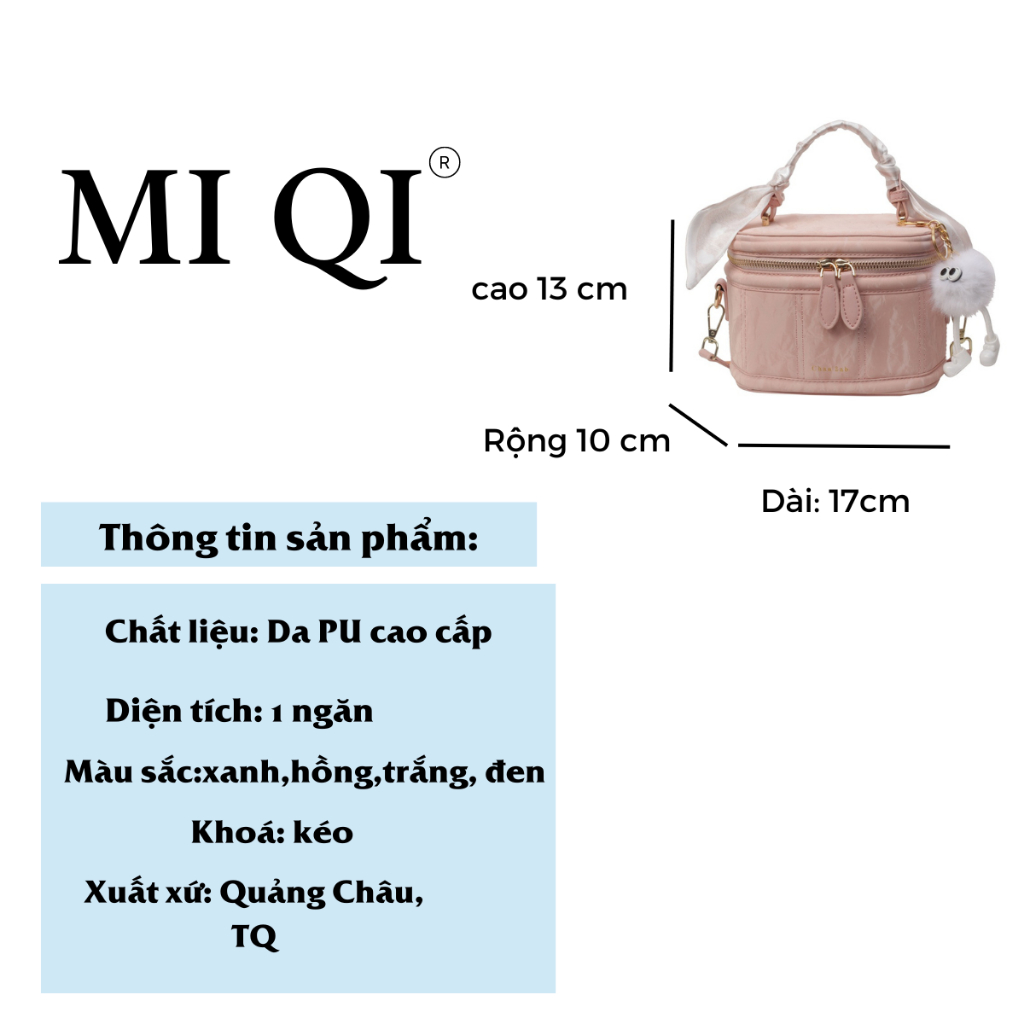 Túi Xách Nữ Đeo Chéo Đeo Vai Quai Xách Da Pu Sọc Vân Mix Charm Gấu Quảng Châu Cao Cấp Đi Tiệc Đi Chơi MIQI BAG TXC-101