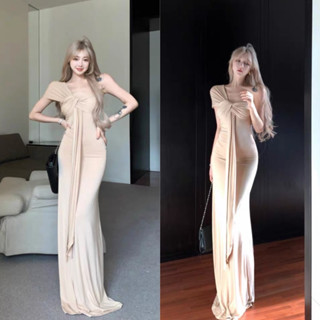 VÁY BODY DÂY XOẮN NGỰC LADONG / Đầm body thiết kế hở vai xoắn ngực ulzzang