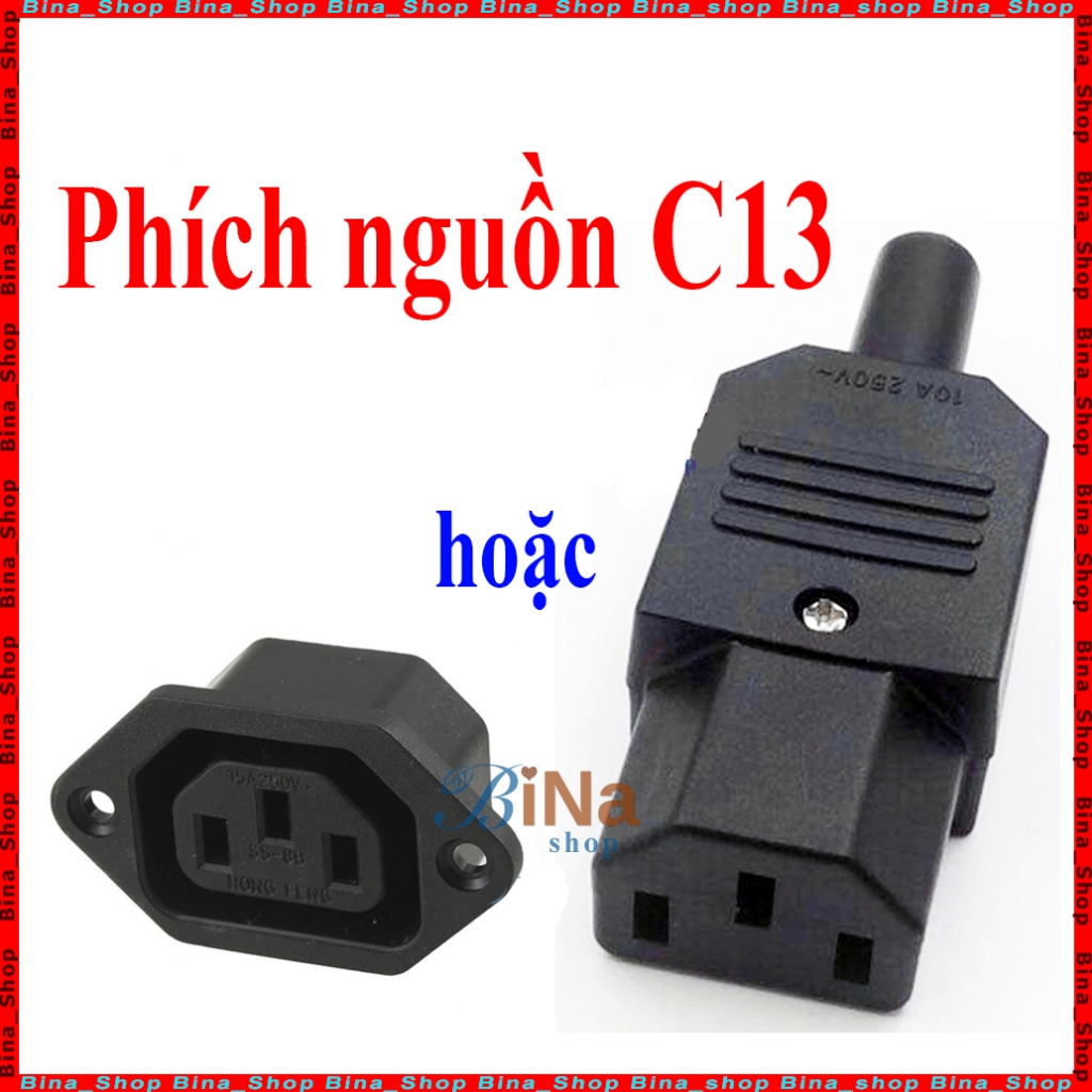 Phích cắm nguồn AC C13 250V 10A