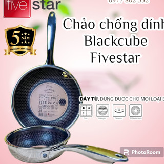 [Fivestar] Chảo inox chống dính BlackCube 16, 20, 22, 24, 26, 28 cm. Chảo chống trầy tổ ong Black Cube dùng được bếp từ