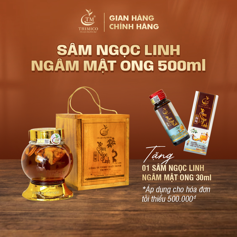 Sâm Ngọc Linh thái lát ngâm mật ong TRIMICO 500ml/hộp