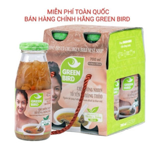 Lốc 4 chai chè dưỡng nhan tổ yến và đông trùng hạ thảo (6 chai x 185ml) - yến sào Green bird của Nutrinest