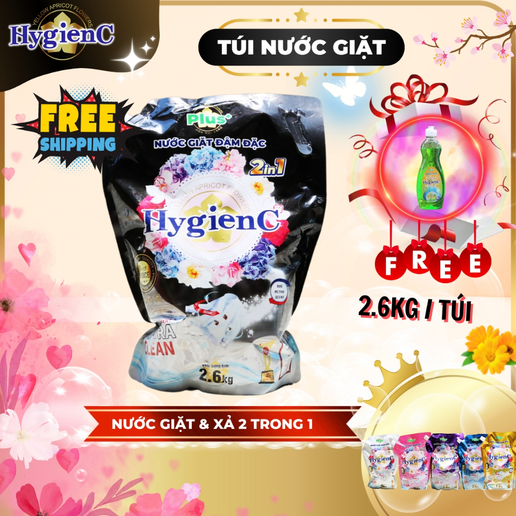 Nước giặt đậm đặc HygienC Plus+ công nghệ thái lan - Khối lượng 2.6Kg