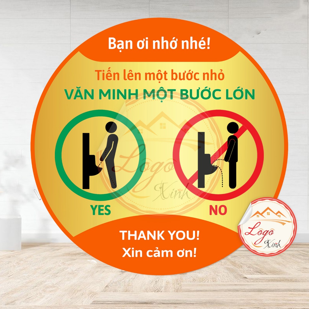 Tem Decal Dán Sticker Đi Vệ Sinh Đúng Cách, Cách Đi Vệ Sinh Bồn Tiểu Nam, Toilet Nam Đúng Cách, Tem Toilet Chống Nước