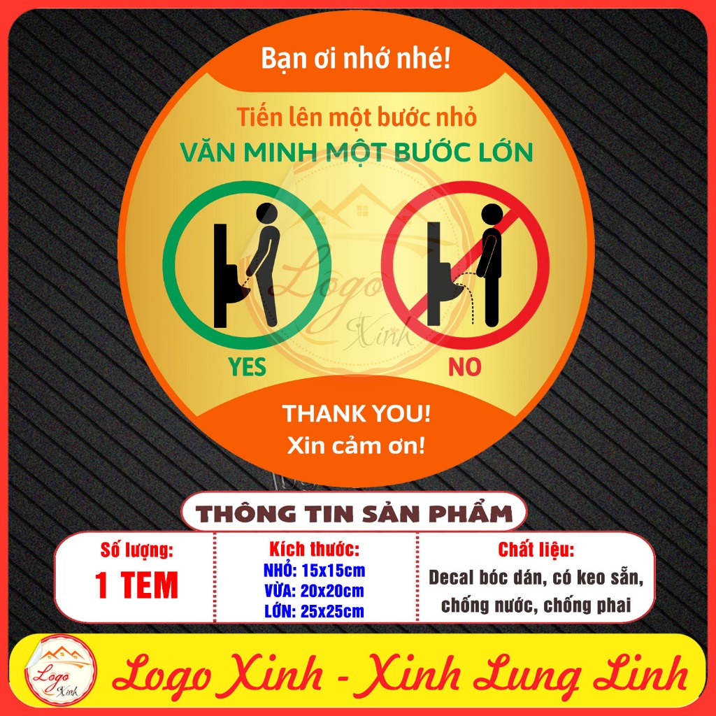 Tem Decal Dán Sticker Đi Vệ Sinh Đúng Cách, Cách Đi Vệ Sinh Bồn Tiểu Nam, Toilet Nam Đúng Cách, Tem Toilet Chống Nước