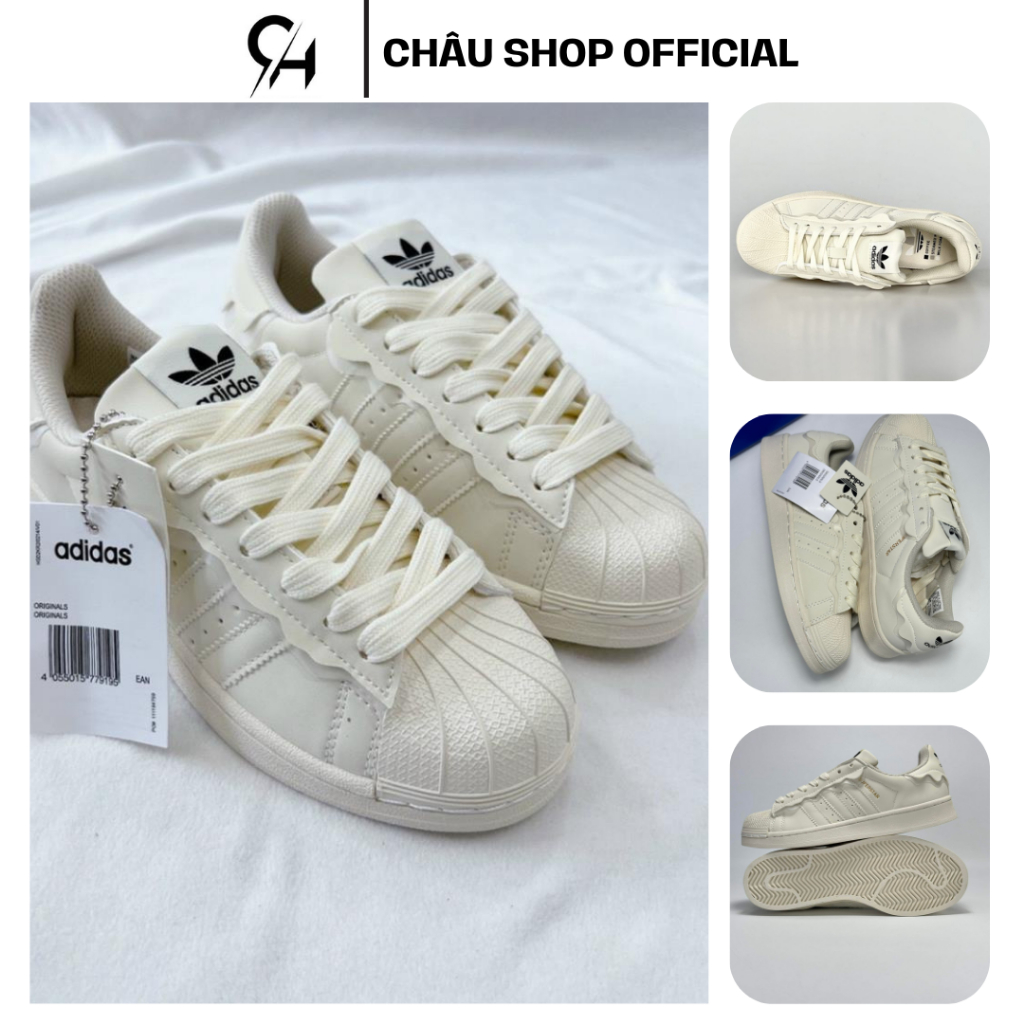 Giày_Adidas_Superstar White, Giày Thể Thao_Adidas Mũi Sò Trắng Bản Đẹp Full Bill Box