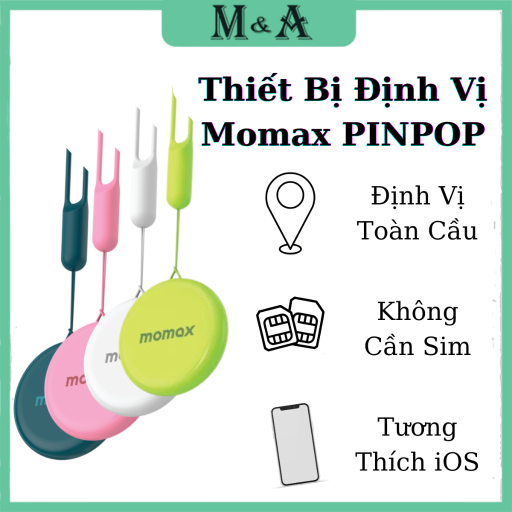 Thiết Bị Định Vị Momax PINPOP BR7, Định Vị GPS, Chống Mất Đồ, Theo Dõi Người Già, Trẻ Nhỏ,Bảo Hành 1