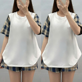 Set Bộ Bigsize Nữ Áo Thun Caro Phối Quần Caro Phom Rộng Giành Cho Các Nàng Chubby 50-95kg SET840