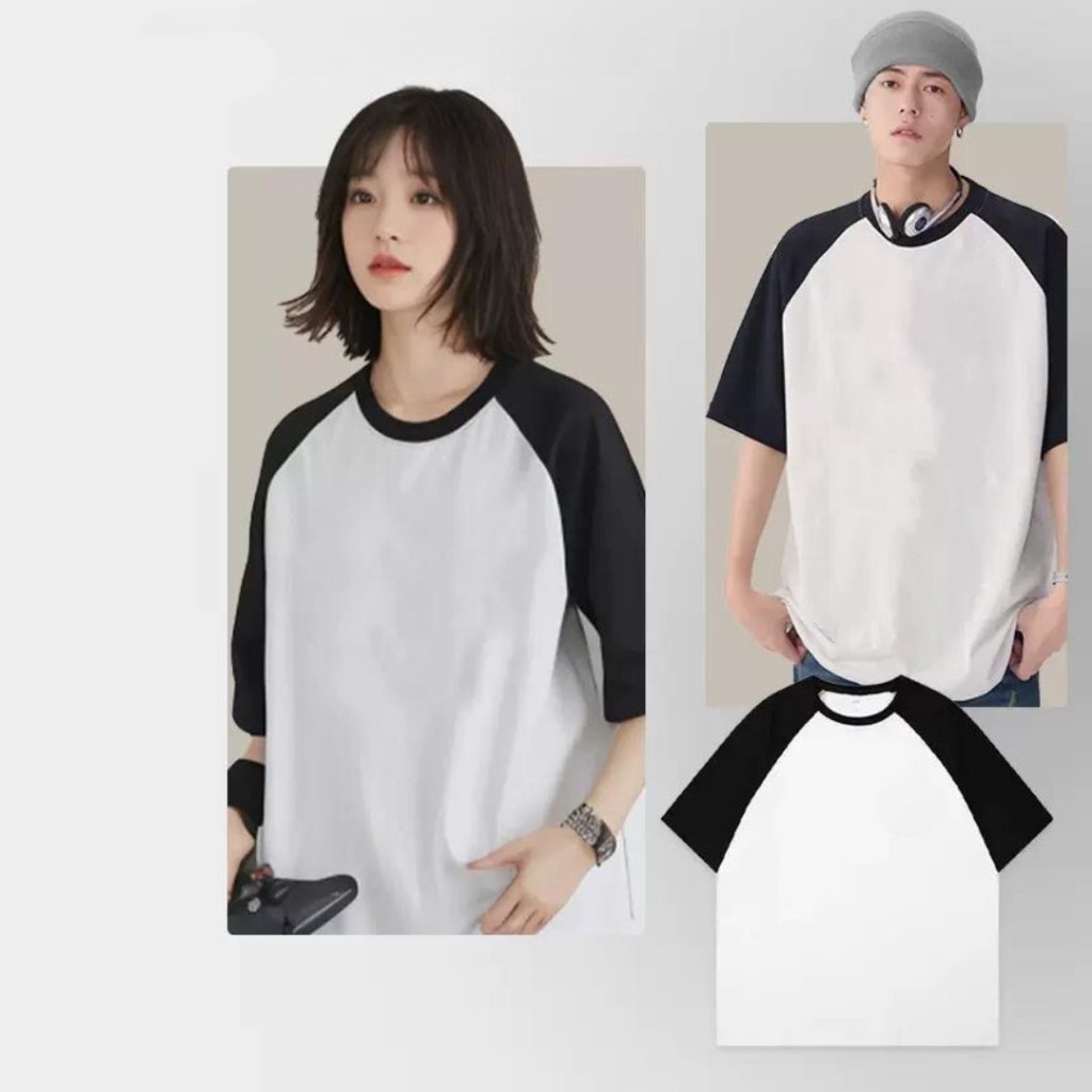 Áo thun RAGLAN tay lỡ oversized phối tay SAM CLO nam nữ unisex form rộng 100% cotton 255 gram TRƠN | BigBuy360 - bigbuy360.vn