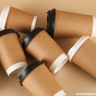 50 Ly giấy Kraft 2 lớp 240ml - 8oz cốc giấy cafe nóng NHẬP KHẨU HÀN QUỐC