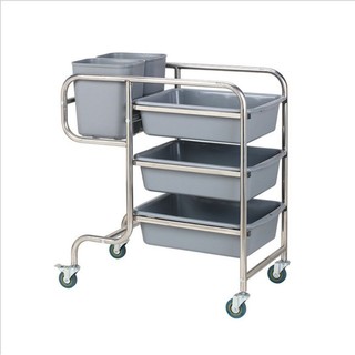 Xe Đẩy Thức Ăn Inox 3 Tầng, Xe Đẩy Phục Vụ Nhà Hàng, Khách Sạn, Bếp Ăn Công Nghiệp
