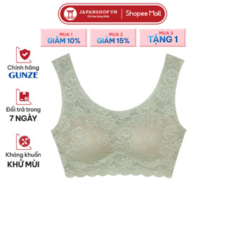 Áo lót nữ ren Gunze TC4855 không gọng, không đường viền, đệm mỏng có thể tháo rời made in Nhật bản