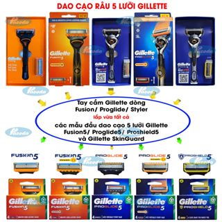 Dao cạo râu 5 lưỡi Gillette Fusion5/ Proglide5/ Proshield5/ Intimate và hộp lưỡi thay thế