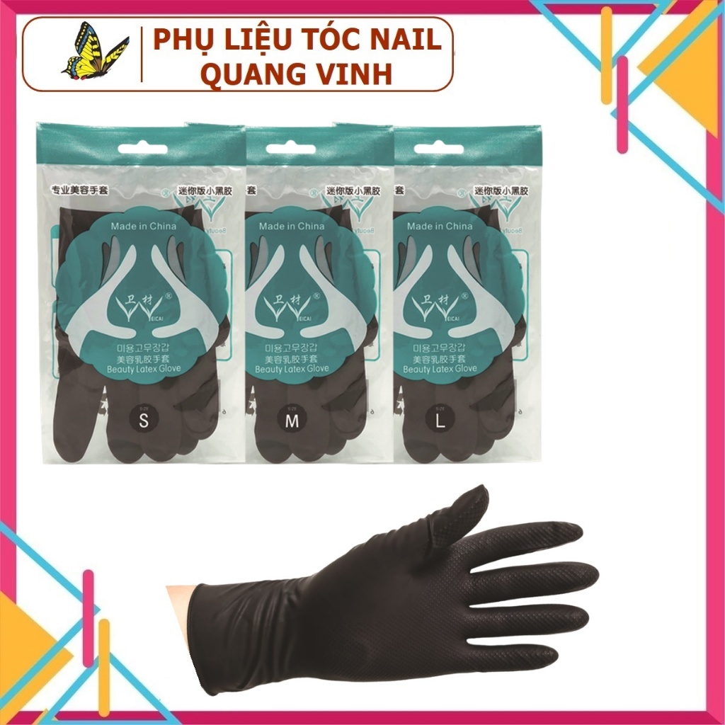 Cặp Bao Tay Cao Su Làm Hóa Chất Uốn Duỗi Nhuộm ( Hàng Loại Dày Dùng Nhiều Lần)