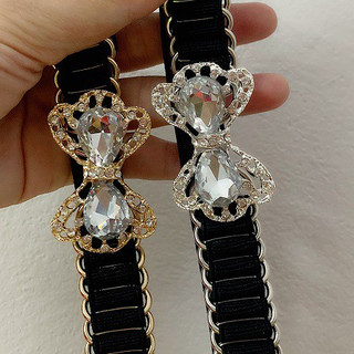 Đai váy Belt chun co giãn nịt đầm nơ đá kết nhỏ xinh Bản 1.5cm