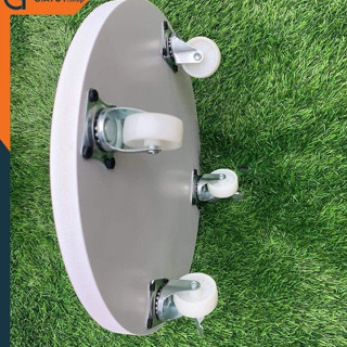 Đế để chậu cây, đế di chuyển chậu cây bằng gỗ nhựa composite có bánh xe nhựa trắng chịu tải lên đến 140kg