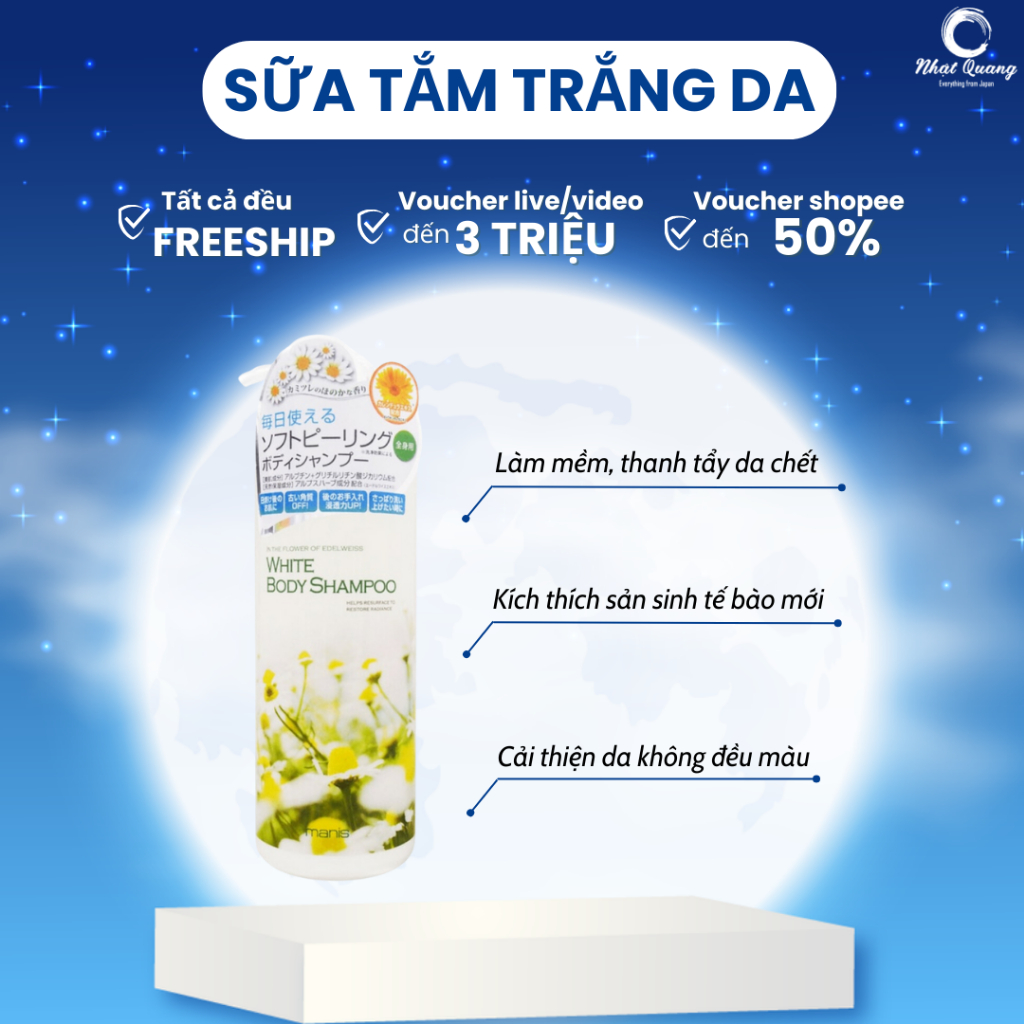 Sữa tắm trắng Manis White Body Shampoo