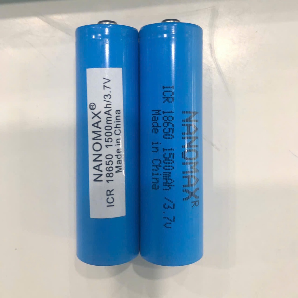 Pin Sạc Nanomax ICR 18650 Dung Lượng 1500mAh 3.7V (Màu Ngẫu Nhiên): Dùng Cho Loa Kéo, Quạt Mini
