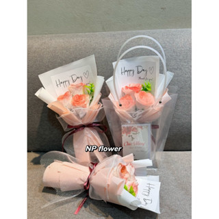 Hoa nhũ 3 bông kèm túi thiệp nhiều mẫu xinh