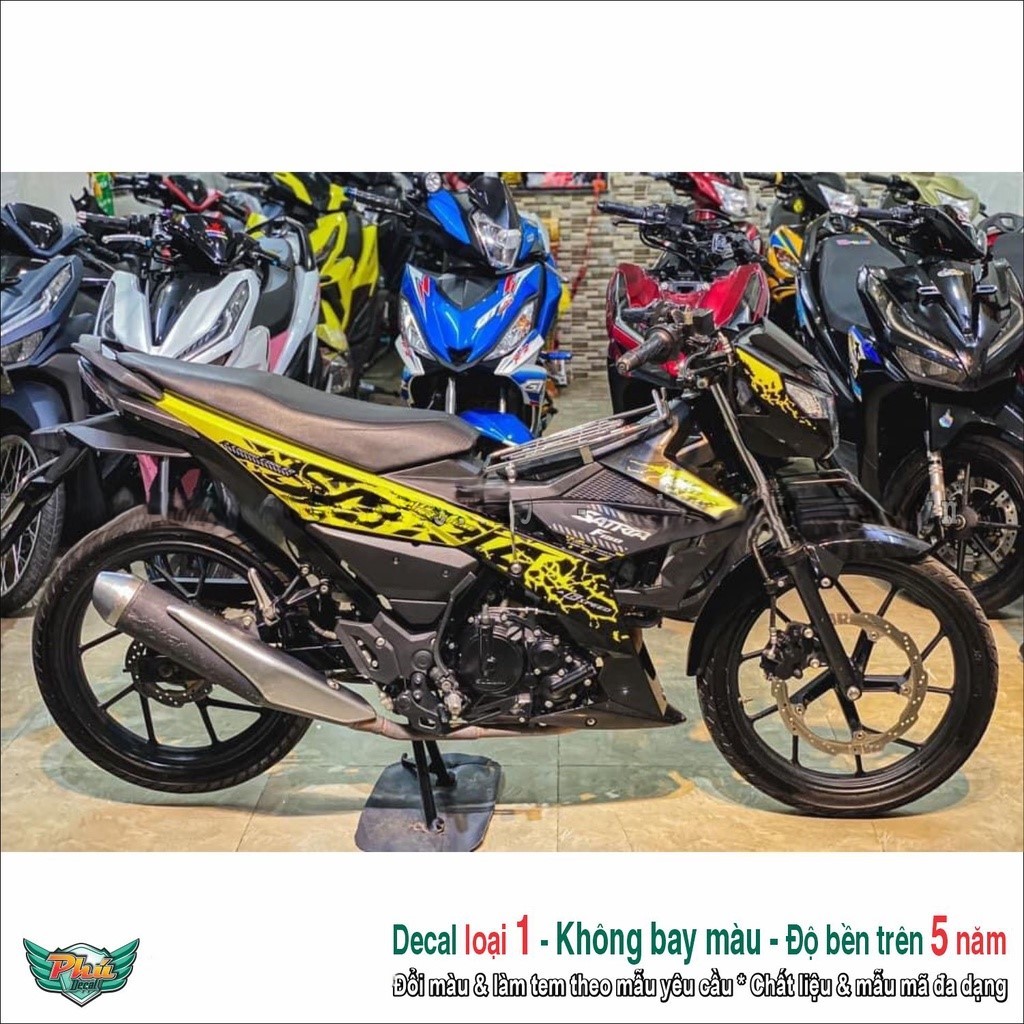 Tem rời Satria vàng đen xám (1)