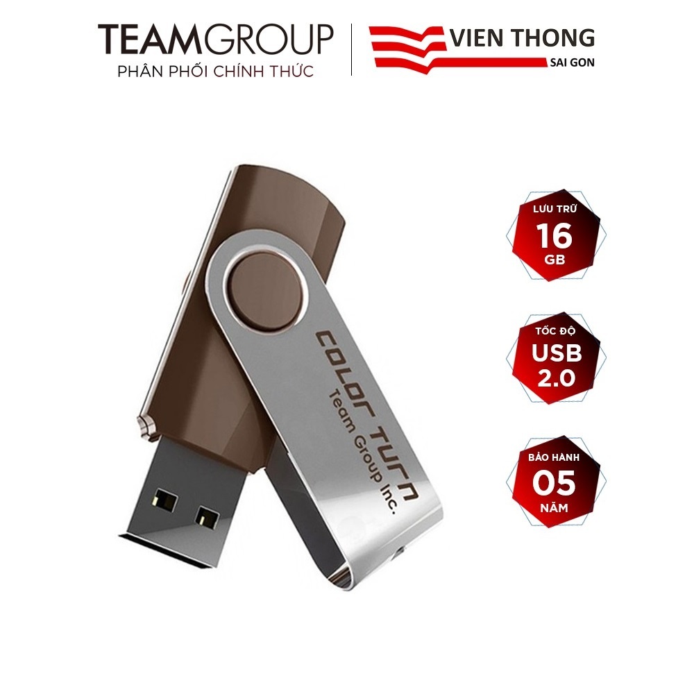 USB 2.0 Team Group E902 16GB INC (nâu)