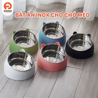 Bát ăn Inox dành cho Mèo - Thiết kế tai mèo đáng yêu - dễ dàng vệ sinh