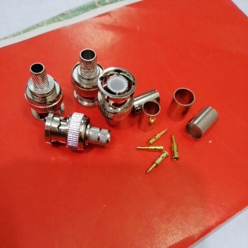 Đầu BNC Male đực thẳng dùng cáp RG59 LMR240 RG6 cáp SDI