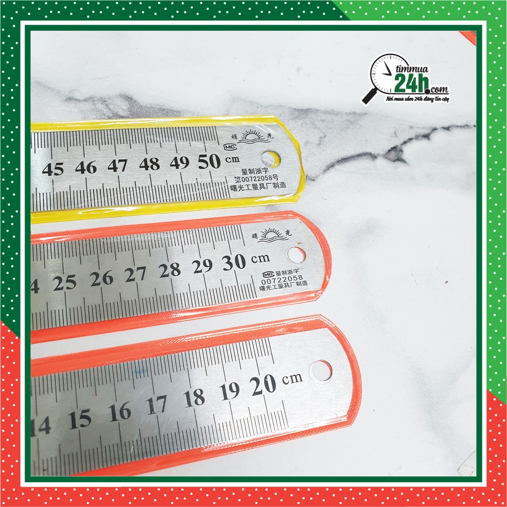 Thước kẻ sắt 15cm, 20cm, 30cm, 50cm, 60cm dày không gỉ thước loại tốt, siêu bền