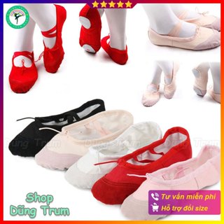 Giày múa bale bọc mũi da lộn chuẩn đẹp (Size 34 -> 44)