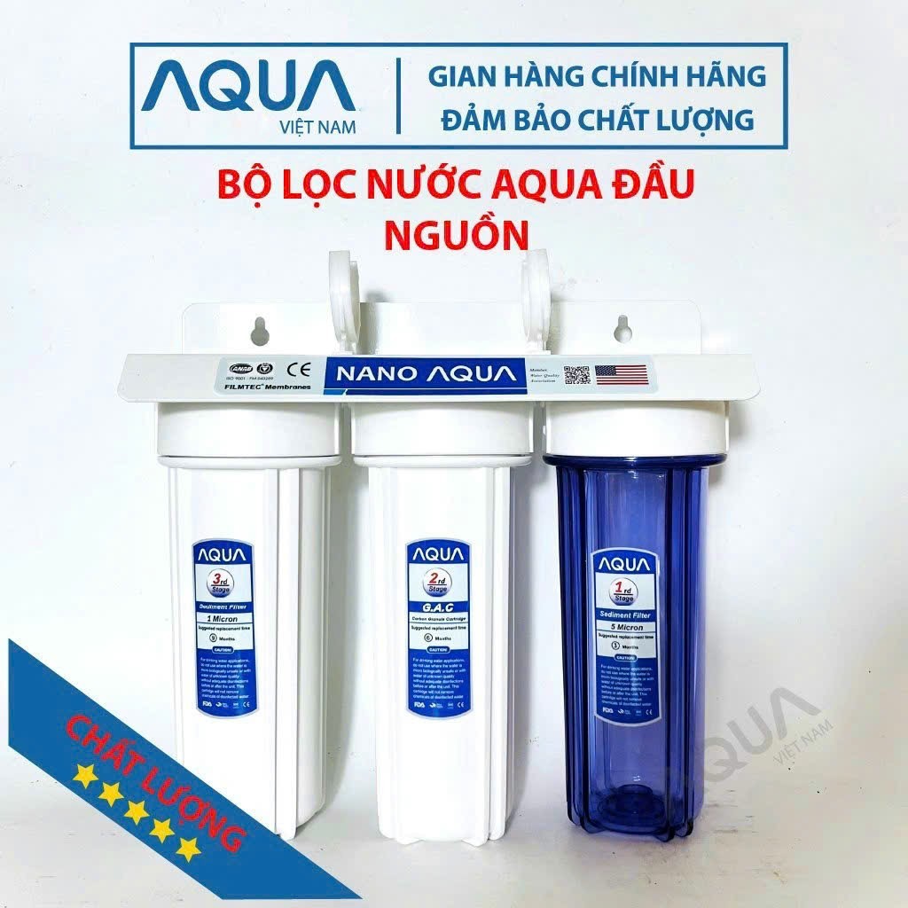 BỘ LỌC THÔ AQUA 3 CẤP - SỬ DỤNG LỌC NƯỚC ĐẦU NGUỒN SIÊU SẠCH , TẶNG KÈM PHỤ KIỆN VÀ BỘ LÕI LỌC NƯỚC 123
