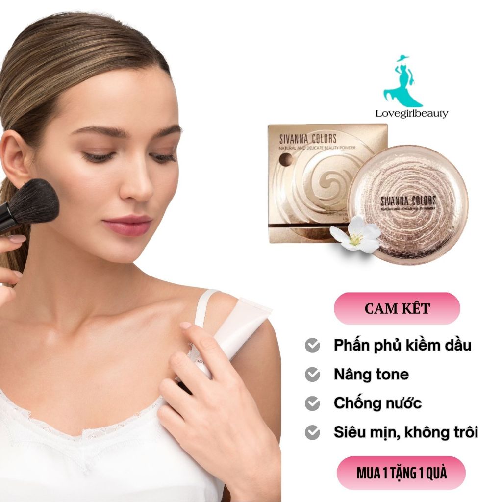 Phấn nền Sivanna kiềm dầu nâng tone chống nước suốt 24h cam kết không trôi không bết dính siêu mịn]