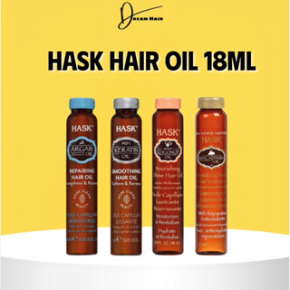 18ML] Hask Hair Oil Dầu Dưỡng Tóc Hư Tổn Bóng Khỏe Mềm Mượt Dày Tóc Keratin Argan Coconut Macadamia Oil